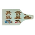thumbnail image 2 of Cartoon Cutting Board, Happy Toy Teddy Bears with Funny Different Faces Nostalgic Design, Decorative Tempered Glass Cutting and Serving Board, Wine Bottle Shape, Chocolate Cream, by Ambesonne, 2 of 4