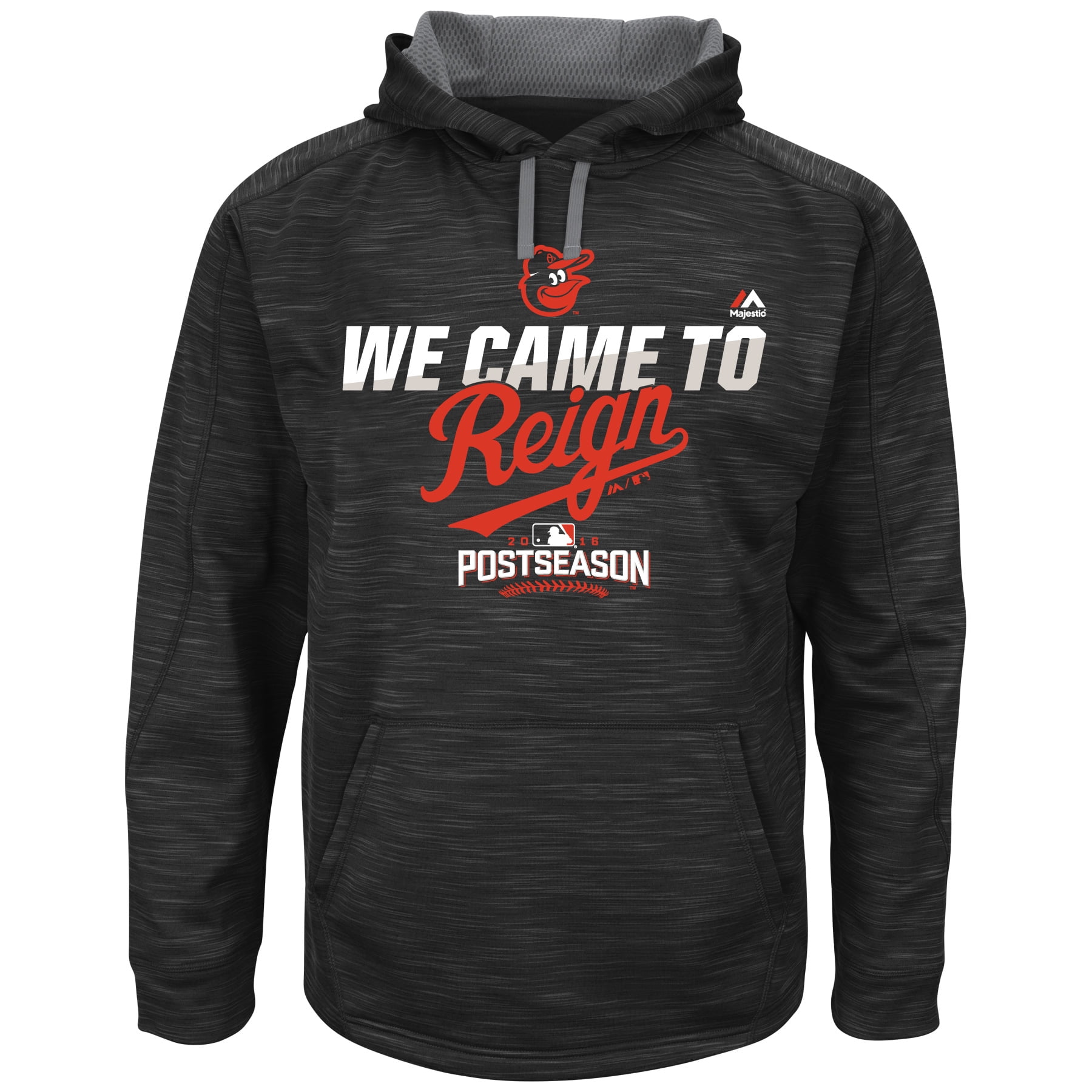 Baltimore Orioles MLB Majestic Men's Black On-Field Therma Base "We Came To Reign" Hoodie by MAJESTIC LSG