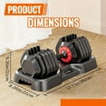 thumbnail image 2 of Adjustable Dumbbell Set, 10 in 1 Free Dumbbell for Men and Women, Black Dumbbell for Home Gym, Full Body Workout Fitness, Fast Adjust by Turning Handle (10 Gears/55 LB), 2 of 7