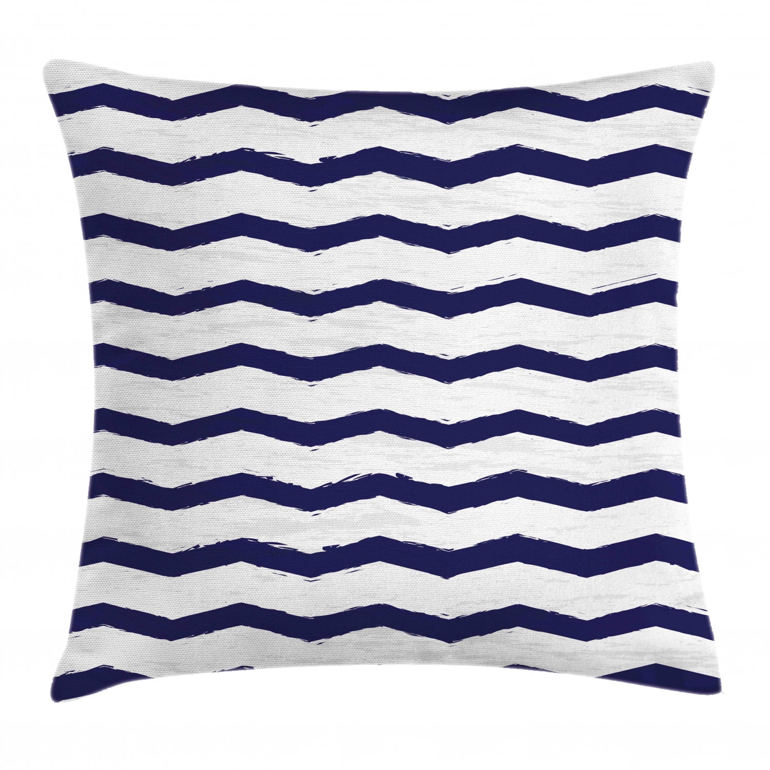Navy Throw Pillow Cushion Cover, Chevron Twisty Pattern in Nautical