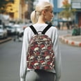 thumbnail image 7 of FORMRS Mini Backpack Purse for Women Travel Daypack Casual Shoulder Bag, Skull Red Rose Hat Pattern, 7 of 7