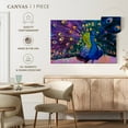 thumbnail image 5 of Elephant Stock Dazzling Peacock Wall Art - Horizontal Canvas Wall Art - Lobby Wall Decor - Animal Canvas - Pink And Teal Decor - 12" x 8", 5 of 8