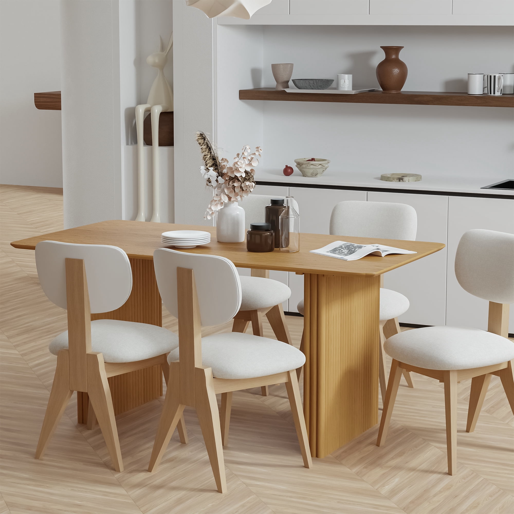 NeuType 33.5" Durable Dining Table, Oak