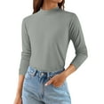 thumbnail image 4 of Soyumi Sweatshirt for Women Cotton Cardigan Chic Crewneck Long Sleeve Shirts for Women Womens Sweatshirts Fitted Casual tops Womens Blouses Going Out tops Casual Y2K Soft Boho tops Winter, Light Ashy, 4 of 6
