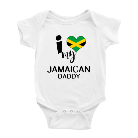 

I Heart My Jamaican Daddy Jamaica Love Flag Baby Bodysuit (White 12-18 Months)