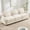 Beige White, variant on Teddy Fabric Soft Cloud-like 3-Seat Sofa,Curved Backrest and Armrest with Curved Lumbar Pillows, Modular 3 Seater Couch with Supportive Double-layer cushion, Camel