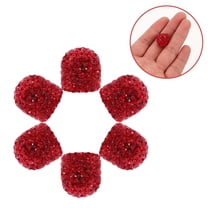 HONITANO 6Pcs Red Bling Tire Valve Caps Rhinestone Luxury Everyday Use