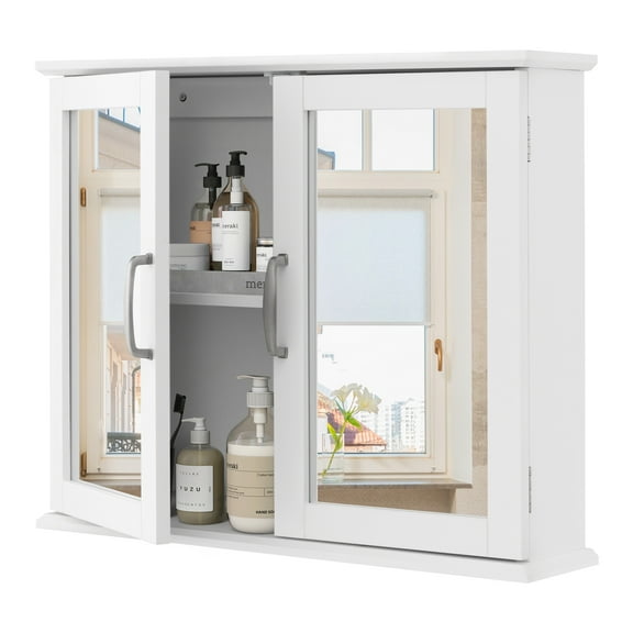 Giantex Bathroom Medicine Cabinet w/Mirror, Wall Mounted Storage Cabinet, Over The Toilet Bathroom Cabinet