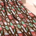thumbnail image 3 of Brown Christmas Dessert Pattern Blanket,Comfortable Soft Flannel Throw Blanket,All Season,Warm Lightweight Blankets for Sofa Bed Couch Living Room Chair,30"x40", 3 of 4