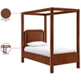 thumbnail image 3 of Bowery Hill Contemporary Cognac Velvet Upholstered Twin Canopy Bed, 3 of 11