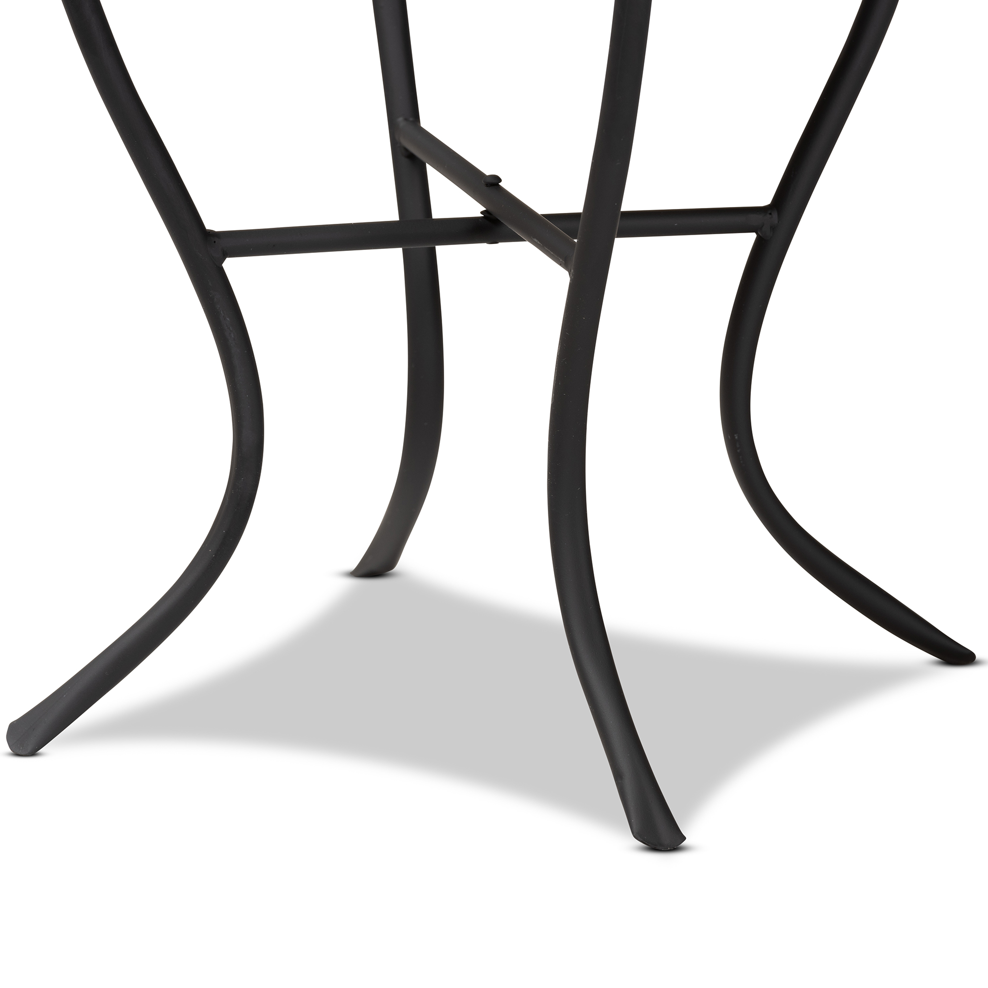 Baxton Studio Gaenor Modern and Contemporary Black Metal and Multi-Colored Ceramic Tile Plant Stand