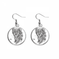 thumbnail image 1 of Cat Human Paint Quiet Baby Ear Dangle Silver Drop Earring Jewelry Woman, 1 of 3