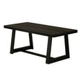 thumbnail image 3 of 72" Classic Solid Wood Dining Table Set with Bench, Black Wirebrush, + 4 Chairs Walnut, 3 of 11