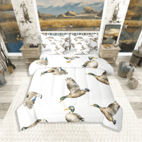 Manfei Mallard Duck 7pcs Full Bedding Set - Hunting & Fishing Wildlife Animal Style