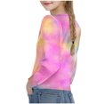 thumbnail image 6 of QQAMB Girls Long Sleeve Shirts Crewneck Tie Dye Cute Tops Tween Girls Sweatshirt Fall Trendy Youth Preppy Teen Girl Clothes,9 Years, 6 of 8