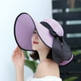 thumbnail image 2 of Beach Hats For Women Wide Brim Straw Sun Hat Floppy Foldable Summer Cap Outdoor Travel, 2 of 4
