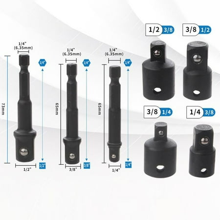 

GLFSIL Impact Socket Adapter Extender Set | 1/4\ -3/8\ -1/2\ Impact Driver Conversion Kit