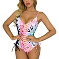 thumbnail image 1 of Aayomet Womens Swimsuit Deep V Neck Swimsuits Ruffled Backless Swimwear Mesh Slimming Bathing Suit (B, S), 1 of 4