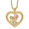 thumbnail image 1 of Diamond2Deal 10K Tri-Color Gold Rose in Heart Necklace for Women 18", 1 of 6