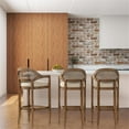thumbnail image 3 of Americana Mid-Century Modern 30.5" Cane Back Bar Stool Taupe Beige, 3 of 10