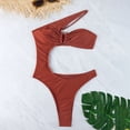 thumbnail image 2 of QHFBli Women One Piece Swimsuit Strappy Monokini One Shoulder Swimsuit, 2 of 5