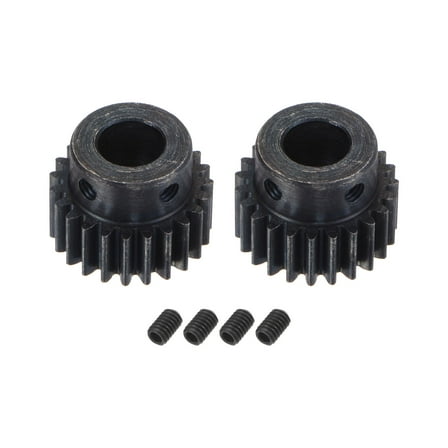 1Mod 23T Pinion Gear 10mm Bore Hardened Steel Motor Rack Spur Gear with Step for RC Car Truck Gear Drive, 2 Set