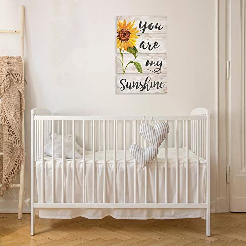 You Are My Sunshine Sunflower Whitewash 10 x 15.5 Wood Skid Pallet Wall Plaque 