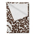 thumbnail image 2 of Coffee Soft Flannel Fleece Blanket, Piping Hot Java Cup Silhouette on Fresh and Aromatic Beans Gourmet Choice Print, Cozy Plush for Indoor and Outdoor Use, 70" x 90", White and Brown, by Ambesonne, 2 of 5