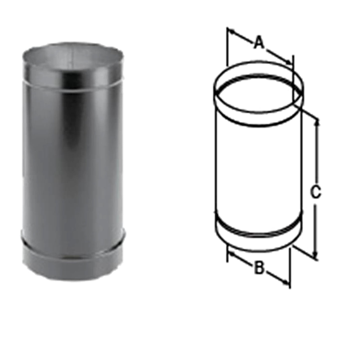 DuraVent DuraBlack 48-Inch 6DBK-48 Single Wall Black Stove Pipe, Black