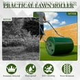 thumbnail image 4 of 16in Heavy Duty Steel Lawn Roller, Extra Large Fillable Water/Sand Garden Yard Roller, Non-Slip U-Shaped Handle for Soil Compaction, Grass Seed Leveling, Lawn Care & Landscaping, Green & Black, 4 of 9