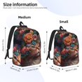 thumbnail image 2 of Disketp Flower Crown Cat print Canvas Backpack Lightweight Travel Daypack Student Rucksack Laptop Backpack-, 2 of 5