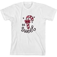 thumbnail image 3 of Be Sweet Candy Cane Youth White Crew Neck Short Sleeve Tee-Small, 3 of 4