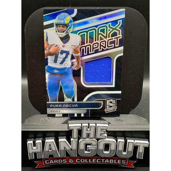 2024 Panini Spectra Max Impact MI-PNA Puka Nacua Prizm Memorabilia 92/99 Los Angeles Rams Los Angeles Rams NFL Football Trading Card