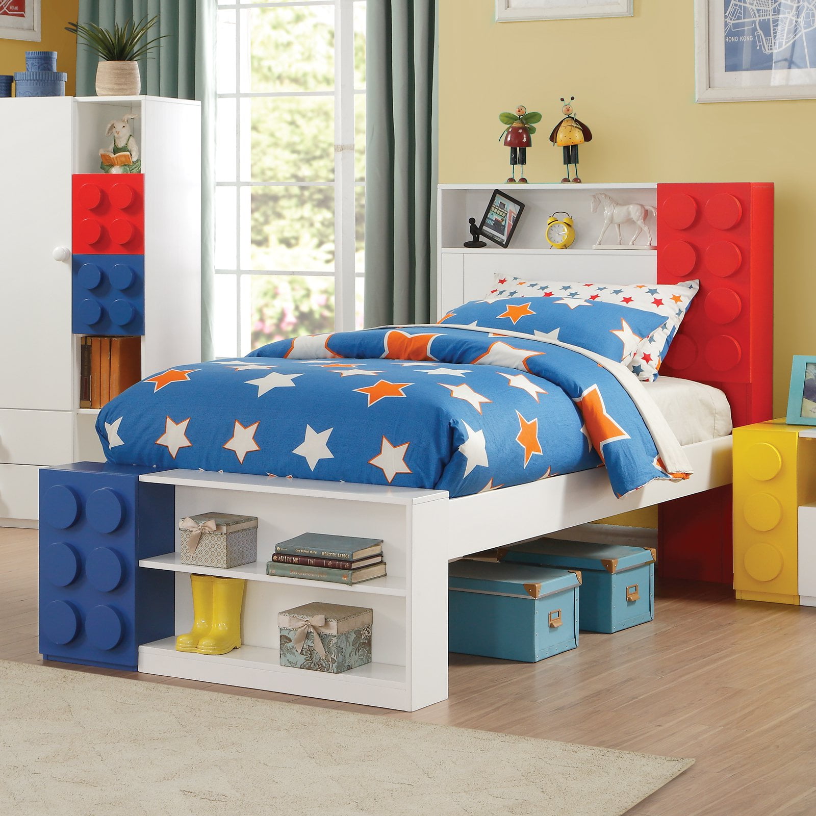 ACME Kids Storage Playground Bed, White, 92L x 42W x 48H - Walmart 