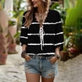 thumbnail image 6 of Edvintorg Womens 3/4 Sleeve Tops and Blouses Fashion Striped V Neck Loose Pullover Shirt Plus Size Womens Trendy Clothes Black XXXL, 6 of 8