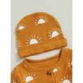 thumbnail image 5 of GXFC Baby Boys Fall Clothes 3M 6M 12M 18M 24M Newborn Boys Long Sleeve Buttons Sun Print One Piece Jumpsuits Bodysuit with Hat Outfits Autumn Clothing for Infant Boys, 5 of 8