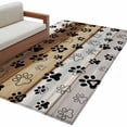 thumbnail image 2 of Area Rug for Living Room, Cute Dog Claws Non-Slip Indoor Large Carpet for Bedroom/Dining Room, Farmhouse Brown Grey Wooden Puppy Pawprints Washable Low-Profile Rectangle Floor Runner Rugs - 4 x 6 Ft, 2 of 7