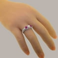 thumbnail image 6 of LBG British Made 9k White Gold ring with Cultured Pearl & Ruby Womens Engagement Ring - 33 size options - Size 11, 6 of 7