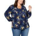 thumbnail image 1 of Style & Co. Blusa con cordones para mujer, azul, 2X, 1 of 1