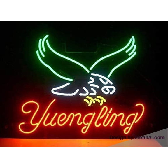 Neon Signs for Wall Decor Beer Bar inxin Yuengling Lager Eagle Sign (varioussizes) Beer Bar Pub Man Cave Business Led Lamp Light Dc Neon Tubing16x20inch