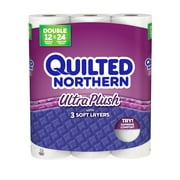 Angle View: Quilted Northern Ultra Plush Toilet Paper, 12 Double Rolls