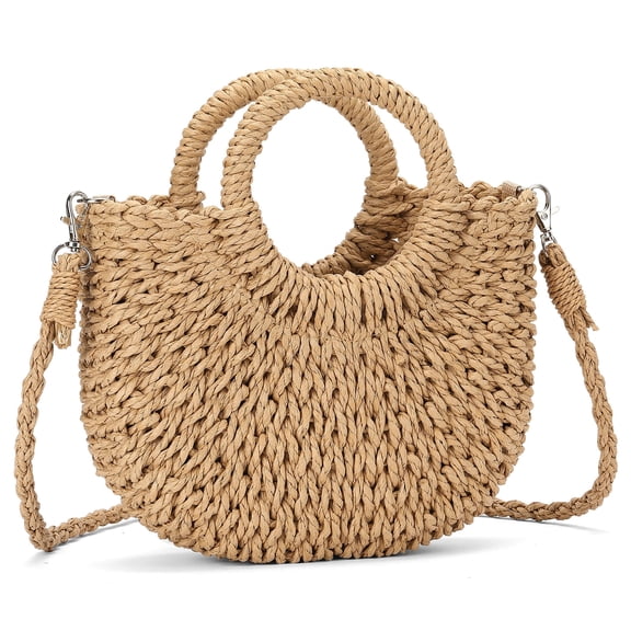 LOUEBICA Small Straw Crossbody Bag for Women Woven Summer Shoulder Phone Purse Beach Handbag for Vacation
