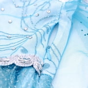 Jurebecia Princess Dress for Girls Birthday Party Blue Costume up Toddlers Kids Christmas Halloween Cosplay Clothes with Accessories 4T(3-4Years)