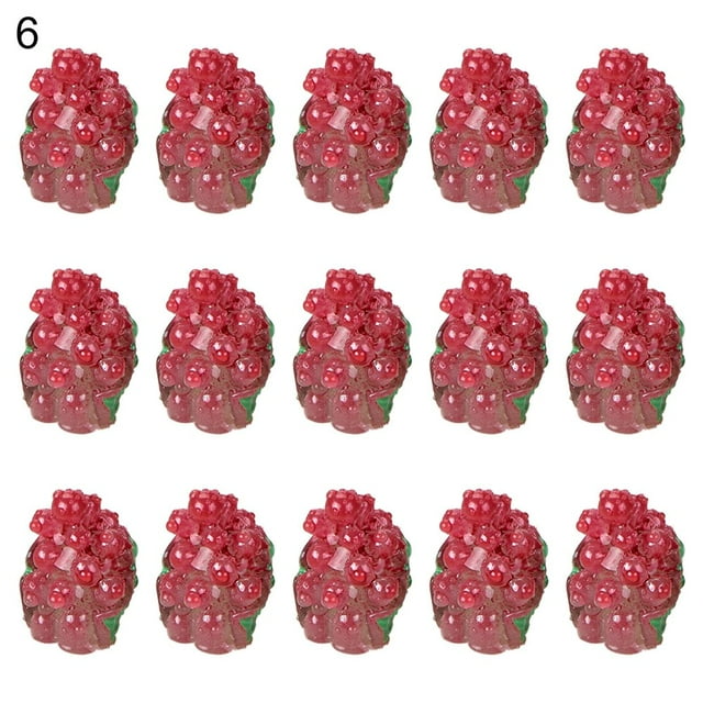 MesaSe 15Pcs Miniature Fruits Haute Simulation Large Application Résine Micro Paysage Fruit Figurine Parti Fournitures