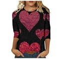 thumbnail image 2 of Aqestyerly T-Shirt Imprimé Mode pour Femmes, Manches 3/4, Col Rond, Décontracté, 2 of 5