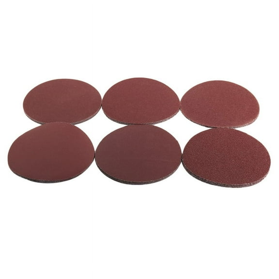 30pcs/set 5inch 125mm Round sandpaper Disk Sand Sheets Grit 80/100/120/180/240/320 Hook and Loop Sanding Disc for Sander Grits,Red-brown