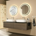 thumbnail image 2 of Wisfor Bathroom Mirror with LED Light: 24 Inch Dimmable Illuminated Circle Wall Mounted Vanity Mirror with Demister Pad Smart Touch Sensor for Makeup Shaving Hairdressing, Front Lighted + Backlit, 2 of 8