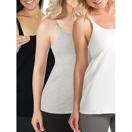 Loving Moments By Leading Lady Maternity Nursing Cami With Built-In Shelf Bra 3 Pack, Style