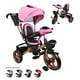 thumbnail image 1 of Triciclo Infantil Tipo Carriola con Bastón Ajustable Luz y Sonido-Rosa, 1 of 8