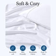 thumbnail image 5 of Cruiz Linen 500-Thread Count Flat Sheet/Top Sheet – Ultra-Soft Egyptian Cotton, Single Piece, Solid White Queen Size (90" x 102"), 5 of 5
